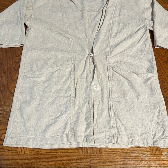 Finery x Proper Linen Blend Kimono Jacket Blazer Sz S Relaxed Fit Lagenlook - Picture 5 of 15